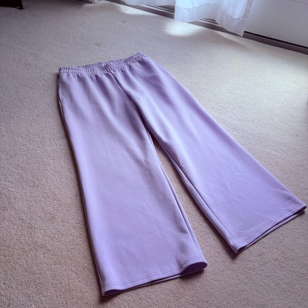 Scarlett Purple Wide-Leg Trousers with Elastic Waistband - Picture 3 of 5